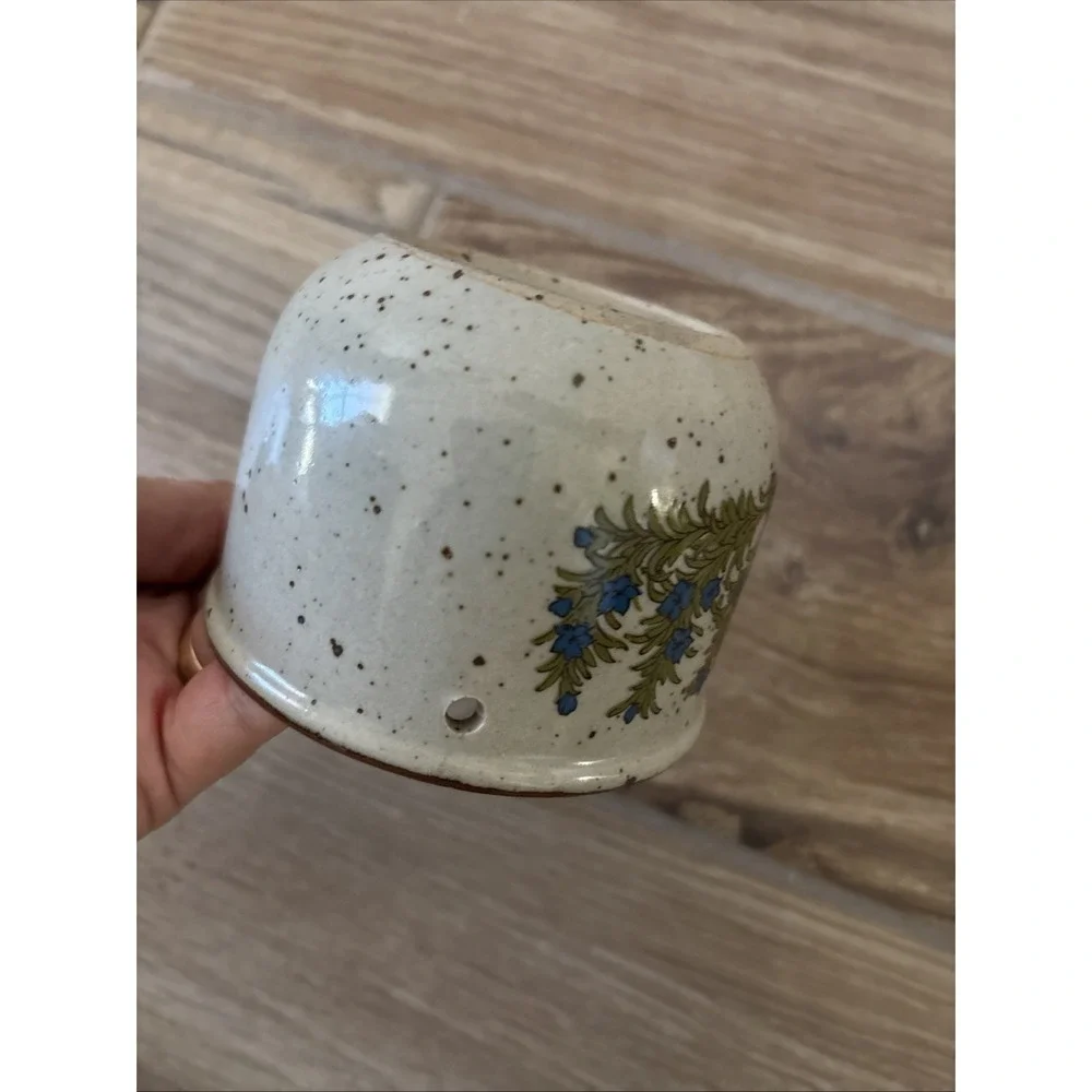 Vintage Speckled Takahashi Japanese Flower Pot With Holes For Hanging‎ 3.5